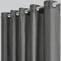 Furlinic No Hook Extra Long Shower Curtain 96 Length,Polyester Fabric Bathroom Curtain with 10 Split Plastic Built-in Hooks,Waterproof & Machine Washable,Dark Grey,78 x 96 Inch