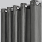 Furlinic No Hook Extra Long Shower Curtain 96 Length,Polyester Fabric Bathroom Curtain with 10 Split Plastic Built-in Hooks,Waterproof & Machine Washable,Dark Grey,78 x 96 Inch