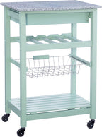 Linon Kitchen Island, Green, 15.75 x 22.83 x 33.86 Inches