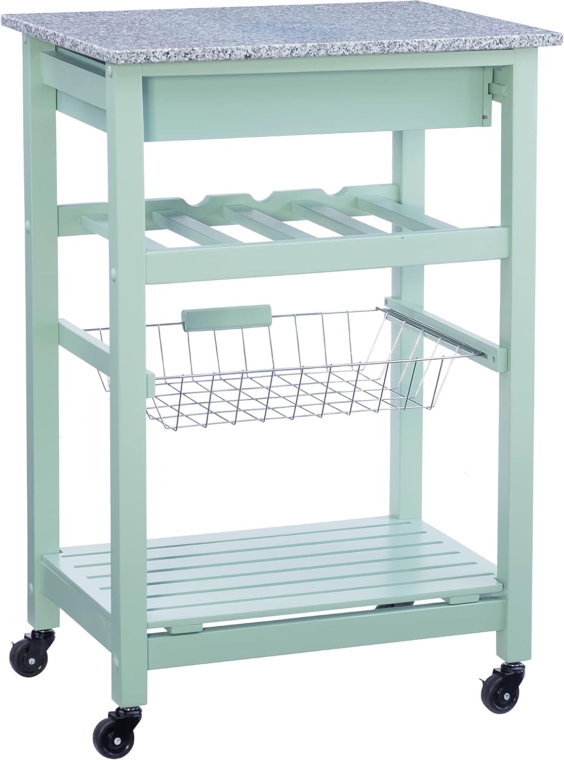 Linon Kitchen Island, Green, 15.75 x 22.83 x 33.86 Inches