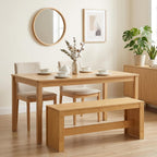 MAHANCRIS Entryway Shoe Rack Bench, 35.4 Inch Bamboo Dining Bench, Table Bench for Living & Dining Room, Kitchen, Bedroom, Bathroom, Hallway, Natural TBNA0501