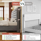 Jocisland Queen Bed Frame 52.8" Sleigh Headboard,Velvet Upholstered, Gray