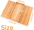 Couch Armrest Table, Bamboo Couch Cup Holder, Couch Cup Holder Tray, Sofa Arm Tray, Armchair Caddy 12.4" x 5.5" with Nonslip Felt Bottom, Sturdy Bamboo Slats for Armrests 6" and Wider (Brown)