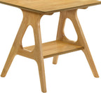 Roundhill Furniture Arona Mid-Century Modern Wood Shelf End Table, Natural Oak Finish