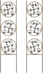 SUNNYPARK Set of 2 Hummingbird Metal Garden Trellis for Climbing Plants, Decorative Vegetables Flowers Vine Trellis for Outdoor Patio 55'' H x 12.4'' W
