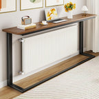Over Radiator Shelf, Long Radiator Side Table, Sofa Table Behind Couch for Home Living Room Bedroom Office, Small Footprint(Brown,160x20x80cm/63x8x31in)