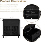 Sideboard Cabinet with 2 Doors & 2 Drawers - Adjustable Storage Console Table for Living Room, Bathroom - Modern Farmhouse Storage Cabinet with Black Handles