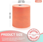 6" x 200 Yards Peach Tulle Fabric Rolls, Peach Spool Tulle Ribbon for DIY Tutu Skirt Wedding Decoration Baby Shower Birthday Party Backdrop Christmas Gift Wrapping Bow Craft Supplies
