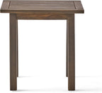 Selma Accent Table: Modern Acacia Wood Side Table - Compact 19x19 Inch End Table for Small Space Living & Home Office Use