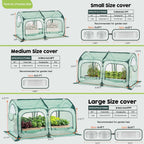 Pop up Greenhouse Tent Cover Tunnel Plant House,Large Gardening Flower Sunshine Room with Mesh Windows,Backyard PE Cover for Cold Frost Protector with Stakes and Rope Guys (Medium Size)