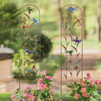 SUNNYPARK Set of 2 Dragonfly Metal Garden Trellis for Climbing Plants, Decorative Vegetables Flowers Vine Trellis for Outdoor Patio 60'' H x 11'' W