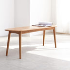 Natural Oak Wood Dining Bench, 39.37 x 11.81 x 16.14 Inches,Oak, Half-Round Design (39.37" Lx11.81 Wx16.14 H)