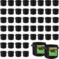 LITLANDSTAR 50 Pack 3 Gallon Plant Grow Bags, Breathable Felt Non-Woven Aeration Fabric Plant Grow Pots, Garden Planting Containers for Nursery Vegetable Flower Grow Bags with Handles (9.8x8.7nch)