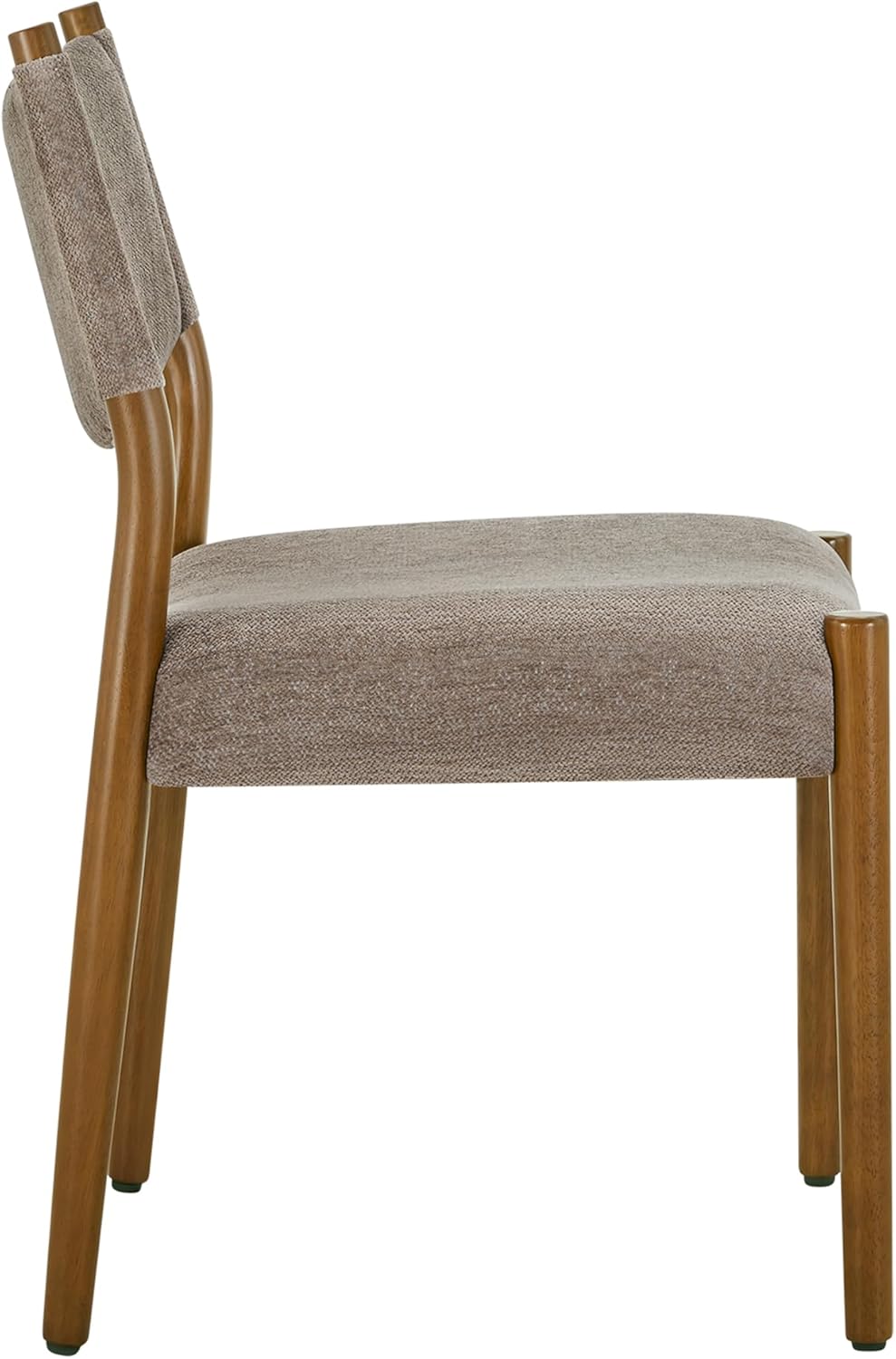 KISLOT Dining Chairs Set of 4, Ergonomic Upholstered Wood Chairs, Brown | Mid Century Modern Dining Room Chairs, Ergonomic Farmhouse Kitchen Chairs with Solid Rubber Wood Frame, Antique Walnut Leg