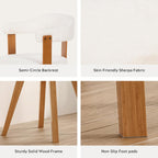 EYYTHUNG Swivel Dining Chairs Set of 2, Mid Century Modern Boucle Dining Chairs with Arms and Wood Legs,Upholstered Kitchen Chairs for Kitchen, Dining Room, Living Room, White and Dark Oak