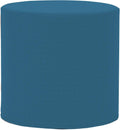 Howard Elliott Collection No Tip Cylinder Ottoman with Cover, Leather Side Table and Circular Footstool Seating for Living Room, Office and Bedroom Decor, 18 x 18 Inch, Seascape Turquoise
