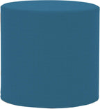 Howard Elliott Collection No Tip Cylinder Ottoman with Cover, Leather Side Table and Circular Footstool Seating for Living Room, Office and Bedroom Decor, 18 x 18 Inch, Seascape Turquoise