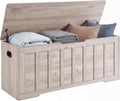 DUMOS 47.2" Wooden Storage Chest Bench with Storage for Bedroom | Extra Large with Ample Space and Safety Hinges, Fits Entryway or Living Room, Farmhouse Style with Easy Assembly Gray