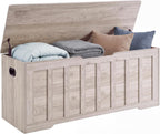 DUMOS 47.2" Wooden Storage Chest Bench with Storage for Bedroom | Extra Large with Ample Space and Safety Hinges, Fits Entryway or Living Room, Farmhouse Style with Easy Assembly Gray