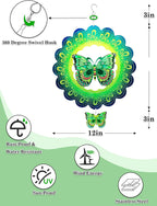 Butterfly Wind Spinner-3D Metal Hanging Wind Spinners, Perfect Ornament Gifts for Women/Men, 12 Inch Spinfinity Wind Spinner for Outdoor & Indoor Decorations, Yard Art, Garden Decoration