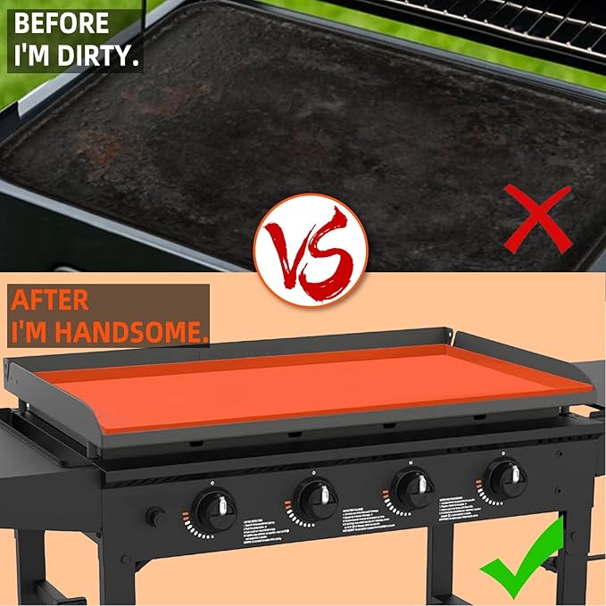 Silicone Blackstone Griddle Cover 36，Heavy Duty Food Grade Silicone Mat, Silicone Griddle Cover， All Season Griddle Top Protective for Grill Accessories