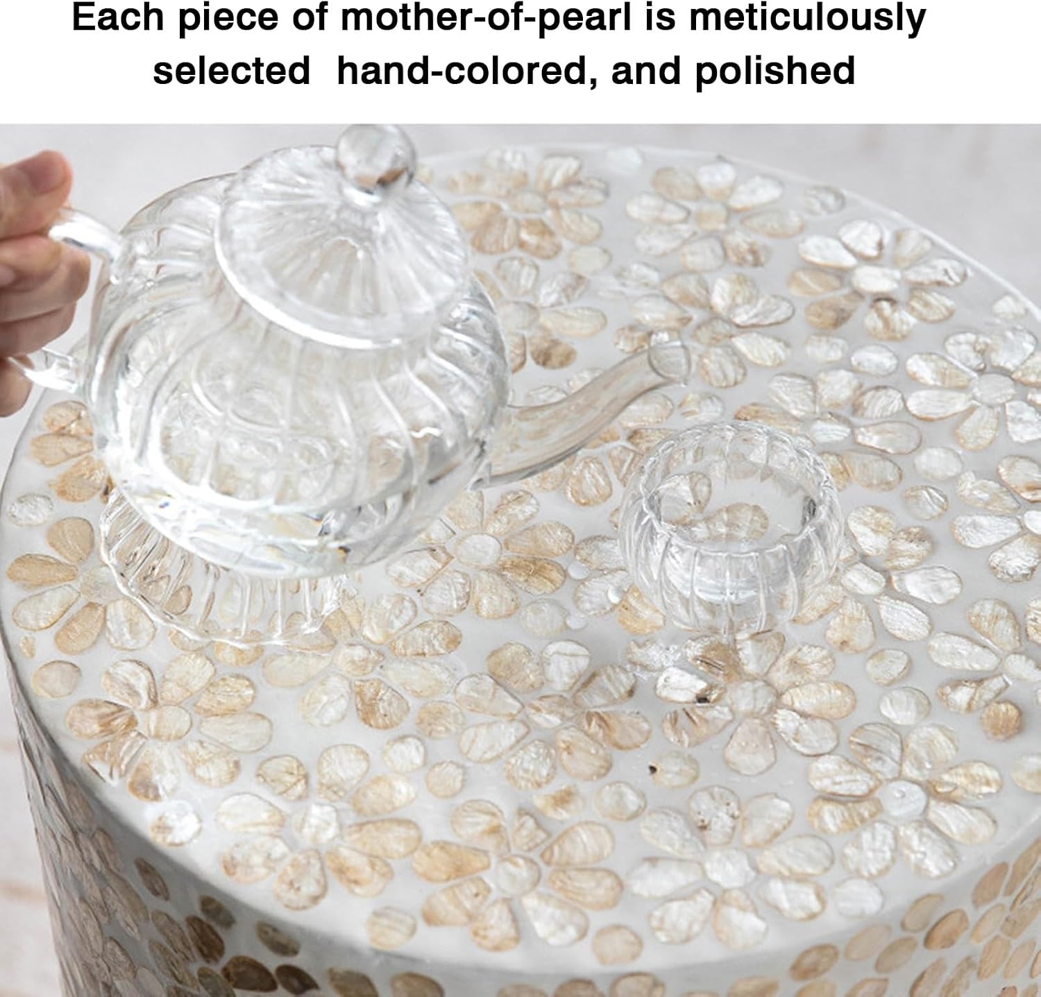 Bedside Side Table, Seashell-Style Side Table, Balcony, Living Room Sofa Corner Table Stool