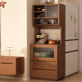 Kitchen Pantry Cabinet, Pantry Storage Cabinet with Doors and Shelves, Tall Storage Cabinet, Coffee Bar Workstation, for Dining Room, Living Room(Brown,50cm/19.7in)