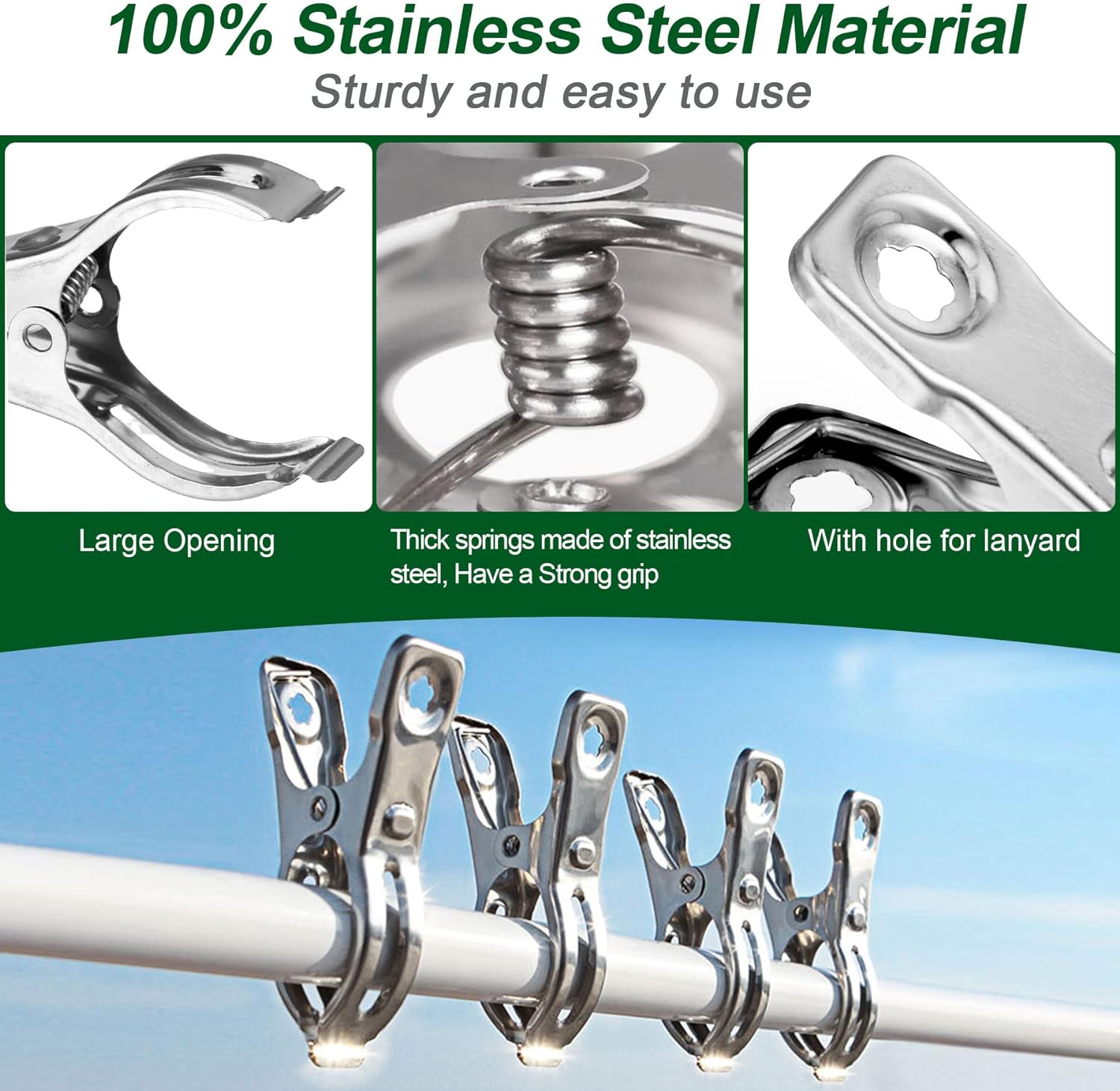 20 Pcs 2.3inch Pvc Clamps, Gardening Clips for Netting, Greenhouse Clamps Made of Stainless Steel, Have a Strong Grip of Greenhouse Clips, For 1/2'', 3/4'', 1'' Garden Hoops