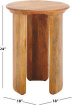 SAFAVIEH Home Collection - Karin Side Table, Round Dark Brown Solid Wood Design, Fully Assembled (ACC3730A)