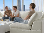 113” Cloud Couch 丨 Modular Sectional Couches for Living Room 丨 L Shaped Couch with Nice Back Support 4 Seater Warm White Chenille