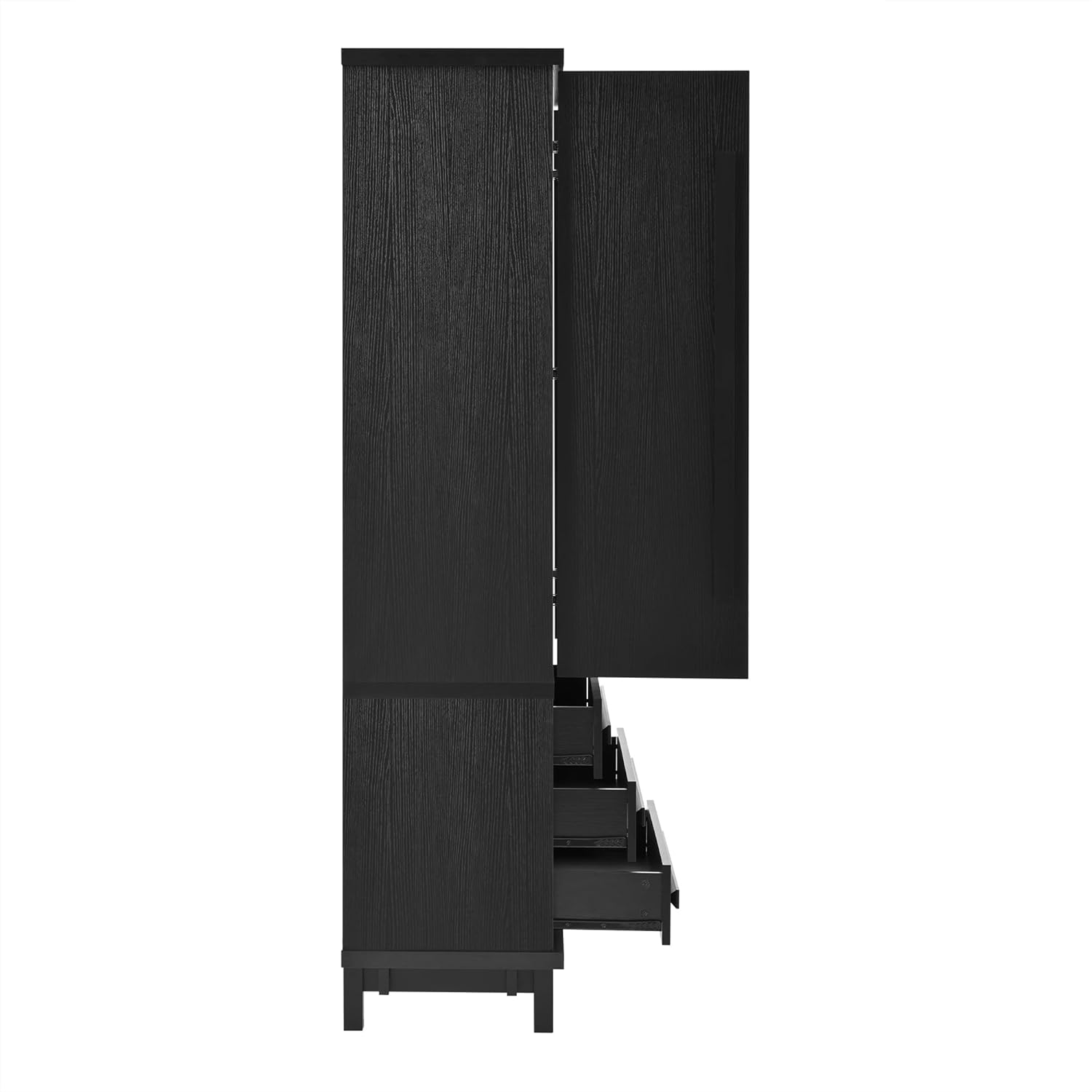 70" Tall Kitchen Pantry Cabinet, Wood Freestanding Storage Cupboard with 2 Cabinet Shelves, 6 Door Shelves and 4 Drawers, Multi-Purpose Storage Cabinet for Kitchen & Dining Room,Black