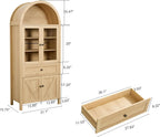 GDFStudio 71'' Arched Kitchen Pantry Cabinet, Wooden Pantry Cabinets for Kitchen Storage, Kitchen Storage Furniture with Adjustable Shelves, Multi-Functional Bookcase for Living Room, Oak