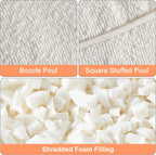 Pouf Ottoman Stuffed Modern Foam Filled Foot Rest Poufs for Living Room Chair Decorative 20 X 15 Inches Boho Relax Stool Floor Poufs Foot Rest for Living Room,Beige