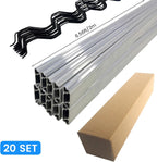 6.6 ft Set of 20 Greenhouse Spring Wire and Lock Channel Kit, PVC-Coated Wires and Aluminum Lock Channels for Greenhouse Plastic Film,Shade Cloth