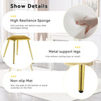 TesNus Velvet Dining Chairs Set of 2, Mustard Yellow Upholstered Velvet Chairs with Gold Metal Legs, Modern Armchairs with Curved Backrest for Dining Room, Living Room, or Makeup Vanity