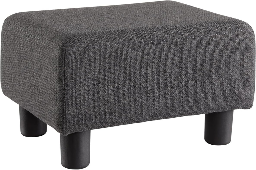 O2B Modern Foot Stool, Boucle Stool Footrest Ottoman, Upholstered Rectangular Footstool Ottoman with Legs, Step Stool for Living Room, Office, Patio (Dark Grey)