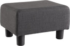 O2B Modern Foot Stool, Boucle Stool Footrest Ottoman, Upholstered Rectangular Footstool Ottoman with Legs, Step Stool for Living Room, Office, Patio (Dark Grey)