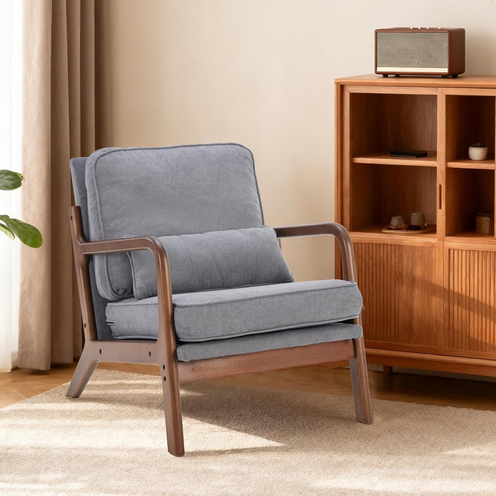 DUMOS Mid Century Modern Accent Chair, 16'' Seat Height Cozy Lounge Chair