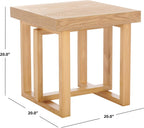 SAFAVIEH Home Collection Otaki Natural Brown Square Top Solid Wood End Table