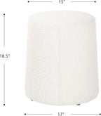 HomePop Organic Shape Ottoman (No Lid, Seat Only) | HomePop Home Décor | Round Pouf Foot Rest – Cream Boucle