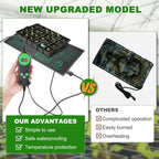 Seedling Heat Mat with Built-in Temperature Controller, 10" x 20.75" Waterproof Plant Heating Pad with Thermostat for Indoor Seed Starting Germination Hydroponics