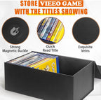 Video Game Storage Boxes, Blu-Ray Storage Boxes, Magnetic Video Game Box Protector Case, Store Up to 20 Cases – 1 Pack