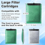 driamor 6 Pack Large Filter Cartridges Compatible with Whisper Filters 20i/40i IQ20/30/45/60 PF20/30/40/60, Aquarium Filter Cartridge Replacement Assembled Compatible with ReptoFilter 125GPH