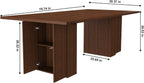 kevinplus78.74'' Rectangular Wood Dining Table with Hidden Storage Space for 4-6, Modern Midcentury Kitchen Dinner Table for Dining Room Living Room, Easy Assembly, Walnut