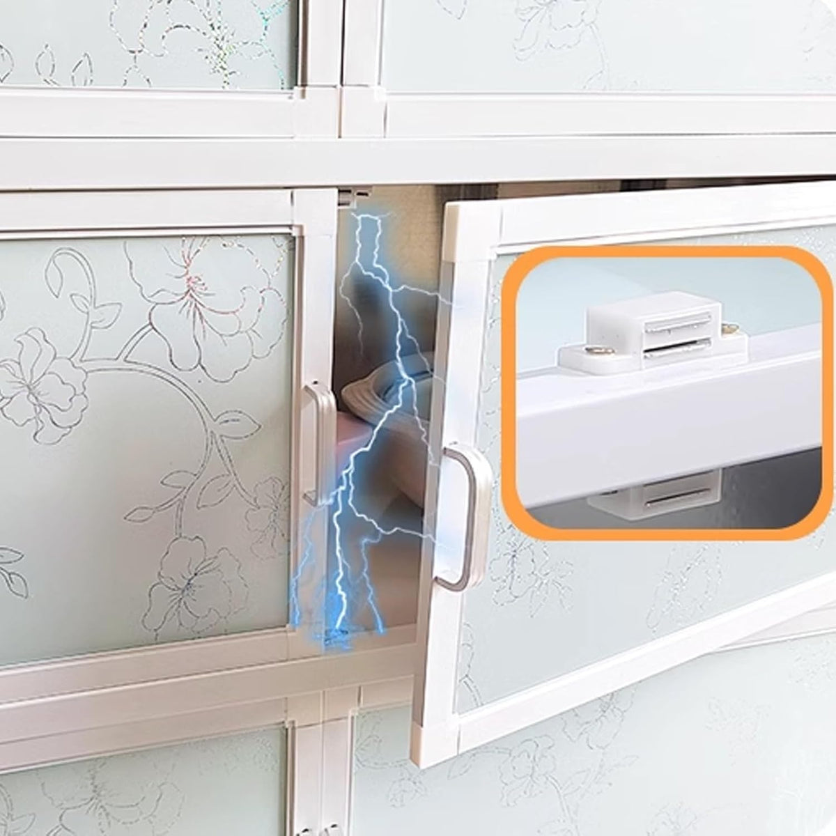 Kitchen Cabinets Ecofriendly Aluminum Composite Panel + Tempered Glass 9cm Height Enhancement Guardrail, for Kitchen Dining Living Room Bathroom(50 * 33 * 76cm)