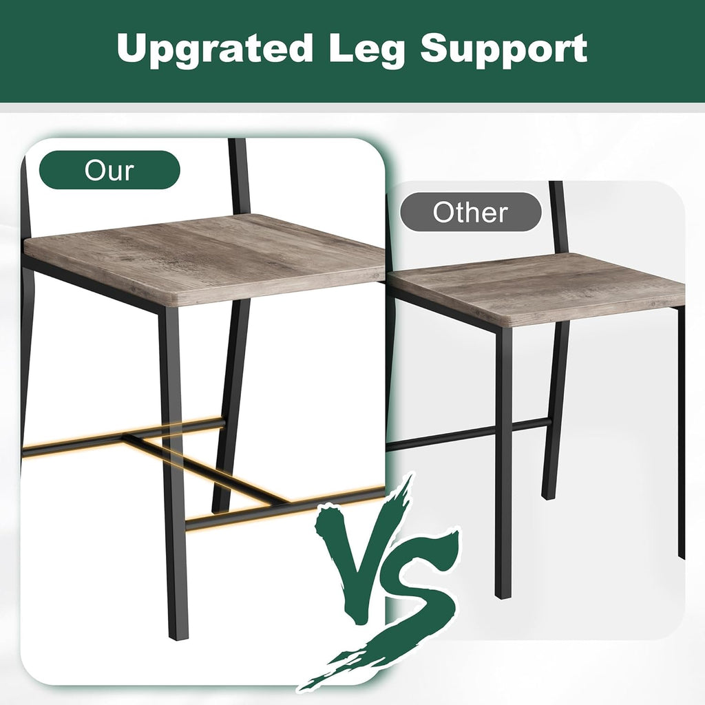 Shintenchi Kitchen Table Chairs Set of 4 with Bench and Chairs, Oak Gray | Dining Table Set for 4, 4 Pieces Kitchen Table Set, Storage Rack & Metal Frame, for Small Space, Upgrated Leg Support