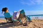 Nice C Low Beach Camping Folding Chair, River Sand Lake Chair (2 Pack Blue) | Compact Backpacking Chair, Sillas De Playa, Cup Holder, Carry Bag, Heavy Duty, Outdoor, BBQ, Travel, Picnic, Festival