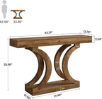 Tribesigns 43-Inch Farmhouse Curved Console Entryway Table for Living Room | 2 Tier Diaplay Space, Unique Curved Base, Adjustable Leg Pads, Sofa Table Behind the Couch,Thickened Sturdy Tabletop