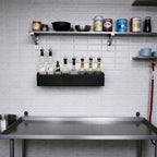 PRO&Family Stainless Steel Liquor Bottle Holder – Heavy Duty Speed Rail for Bar & Wall Mount (1, Black, 24")