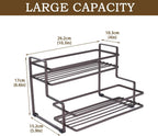 Coffee Syrup Organizer, 2-Tier Metal Syrup Rack, Liquor Bottle Display Shelf, Coffee Bar Accessories Decor, Kitchen Countertop Organizer for Syrups, Wine, Spice
